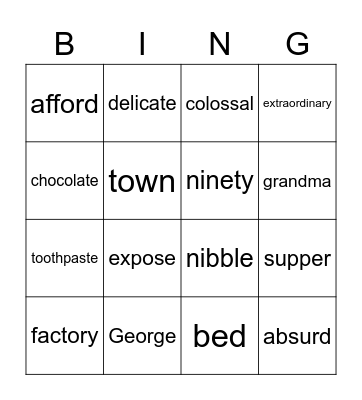 Bingo Card