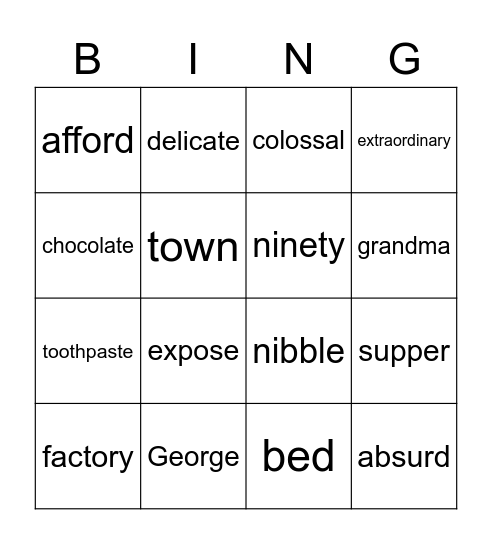 Bingo Card