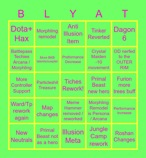 7.31 Bingo Card