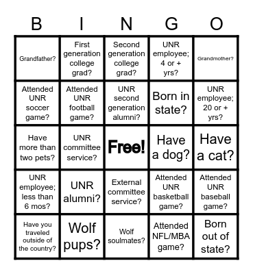 UA Bingo Card Bingo Card