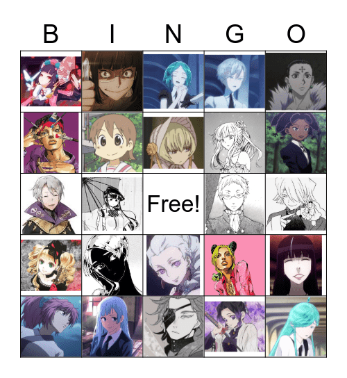 Favorite Characters Bingo Card