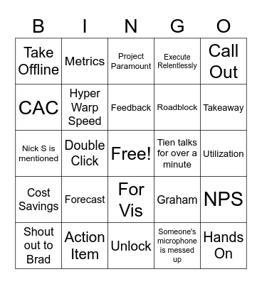 WBR Bingo Card