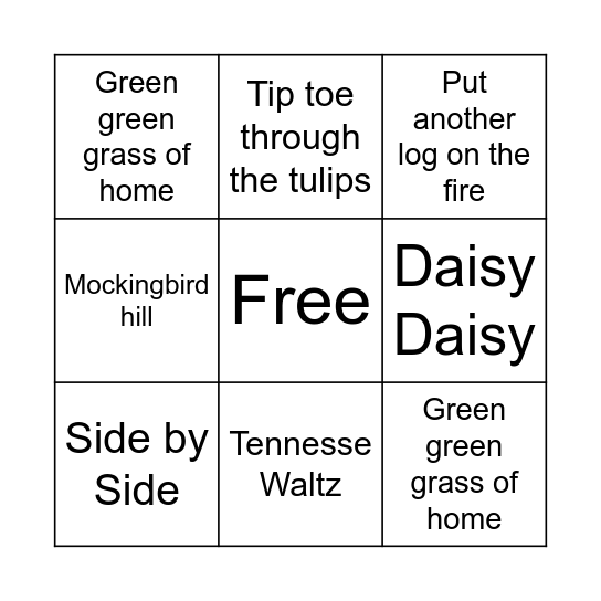 Musical Bingo! Bingo Card