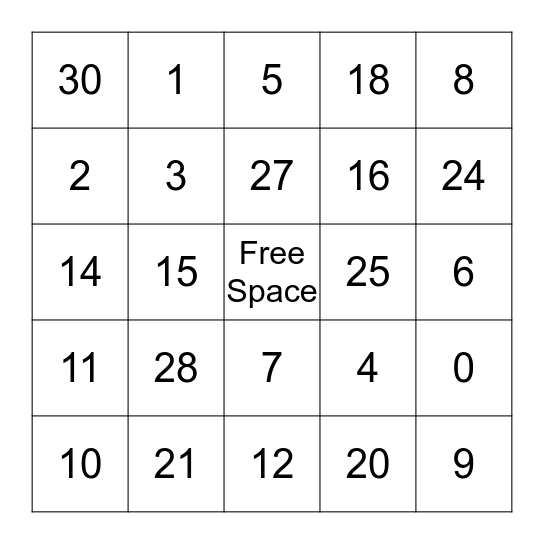 Bingo Card