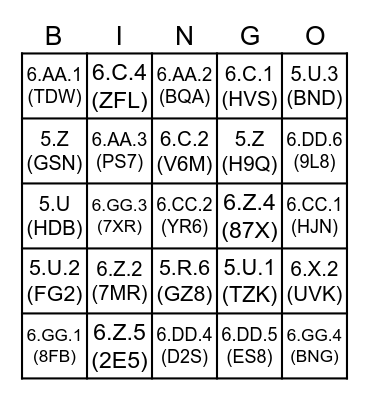 Earth and Space Science Bingo Card