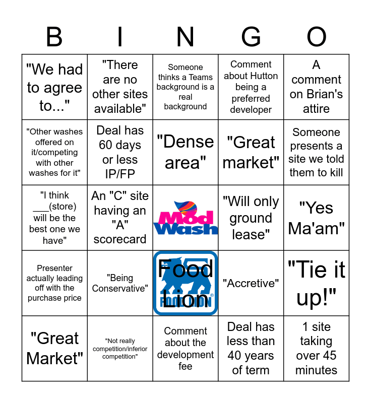 IC Bingo Card