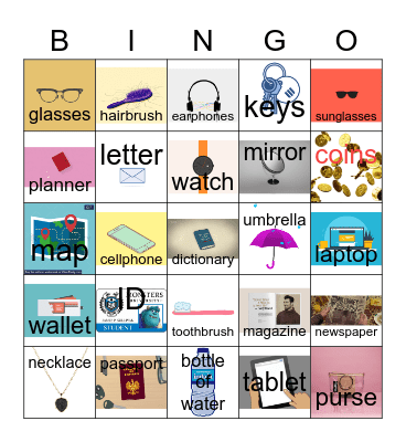 Everyday things Bingo Card