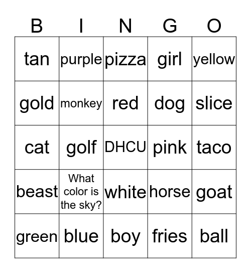 DHCU BINGO Card