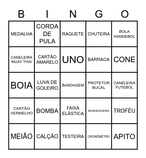 BINGO ESPORTES Bingo Card