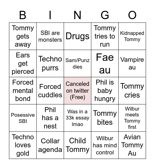 Dark SBI Bingo Card