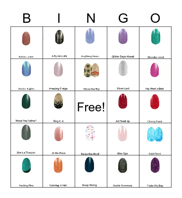 Erin's Color Street Party Bingo Card