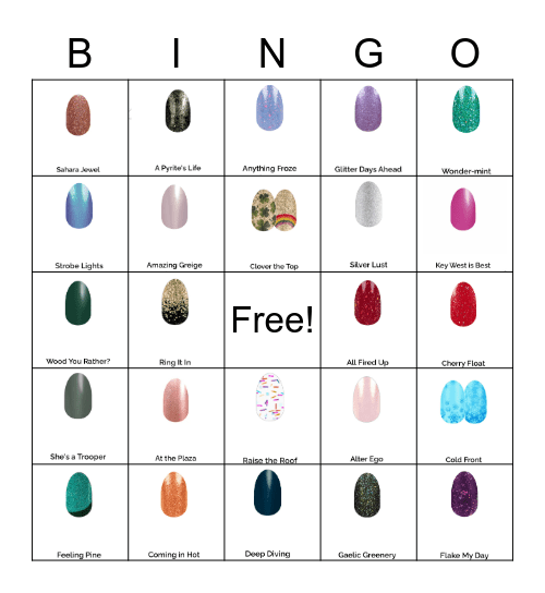 Erin's Color Street Party Bingo Card