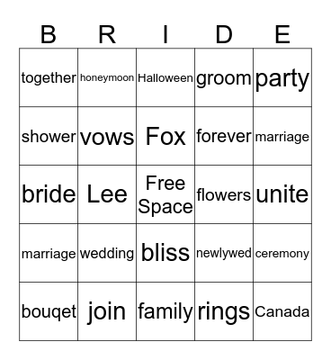 KRISTEN'S SHOWER Bingo Card