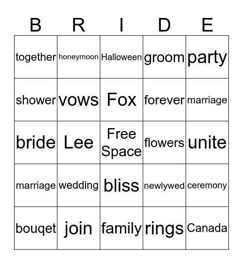 KRISTEN'S SHOWER Bingo Card