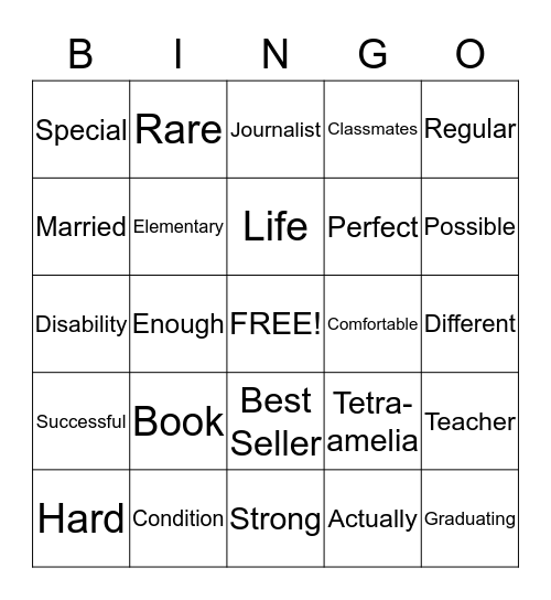 A Very Able Man Bingo Card