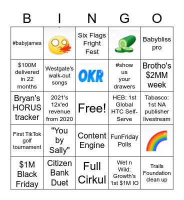 #BrandFam Aloha Bringo Bingo Card