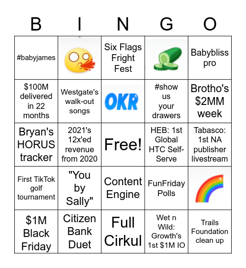 #BrandFam Aloha Bringo Bingo Card