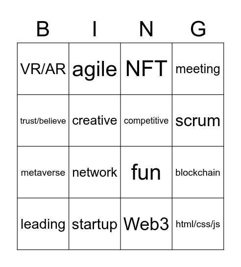 linkedin Bingo Card