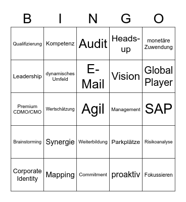 Townhall 28.02. Bingo Card