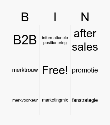 Marketingcommunicatie Bingo Card
