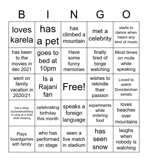 VCoffeeConnect Bingo Card