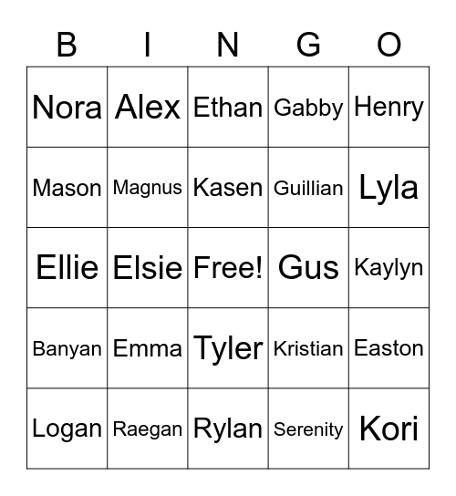BFLF Bingo Card