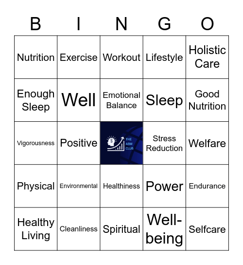 HCM SHS ONE DAY LEAGUE Wellness Bingo Card