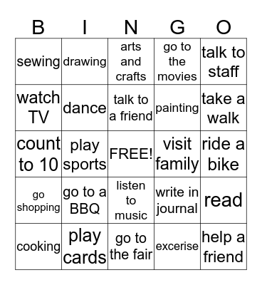 Social Interaction Bingo Card