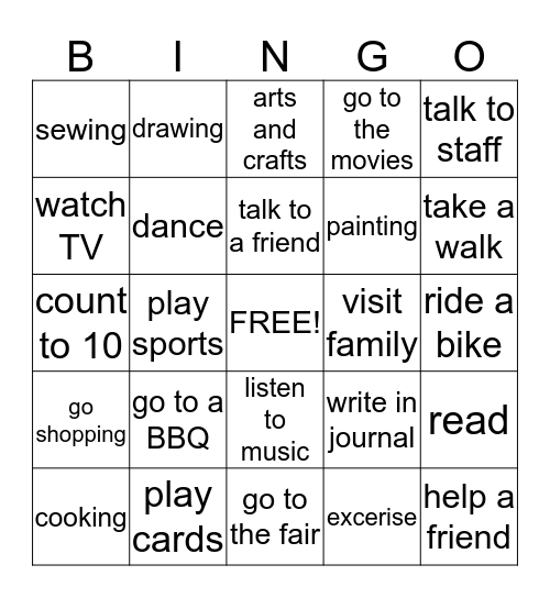 Social Interaction Bingo Card