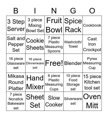 Diana's Bridal Shower Bingo!!! Bingo Card