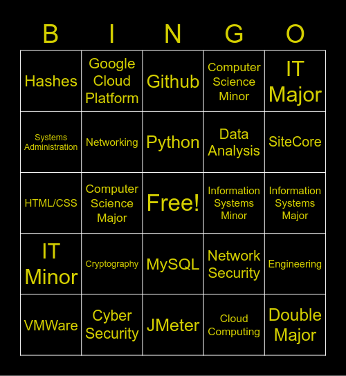 Friday Fun Night Social Bingo Card