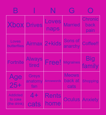 Chelsea's BINGO Card