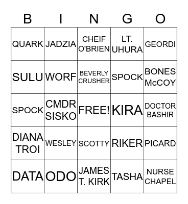 S T A R   T R E K Bingo Card