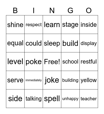 blue lesson 60-64 bingo Card