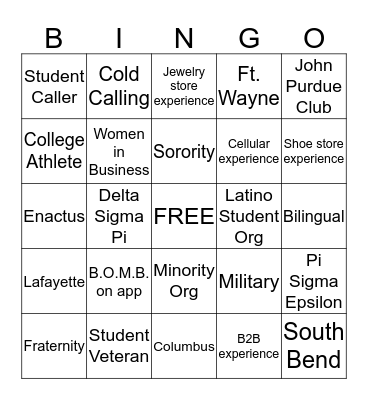 Boiler Room Bingo! Bingo Card