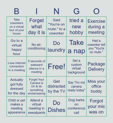 WFH Bingo Card