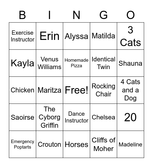 Admission Counselor Bingo Card