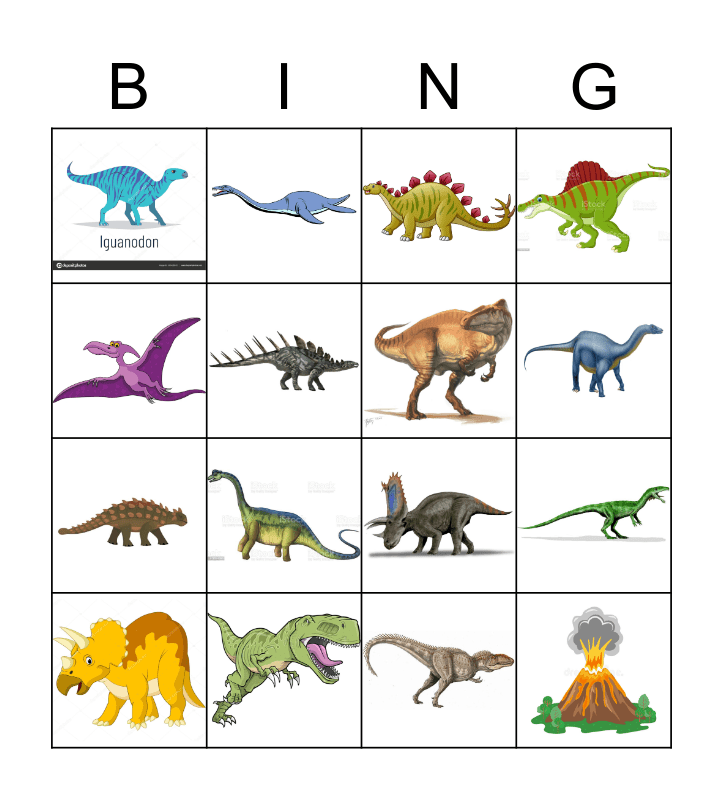 Dinosaurs Bingo Card