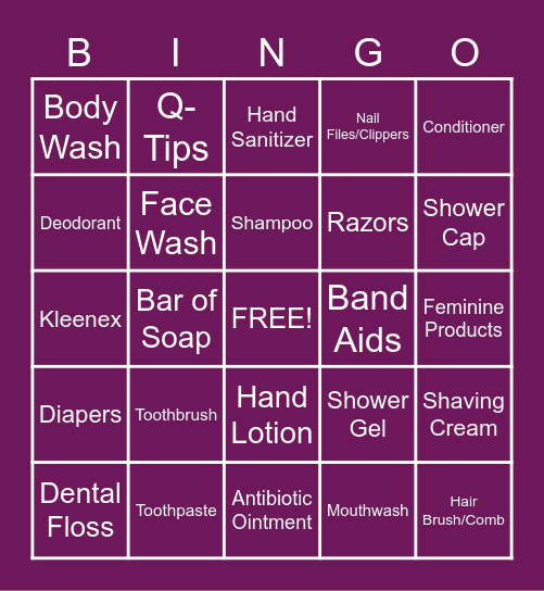 CaringBridge's Step Up, Freshen Up Bingo! Bingo Card