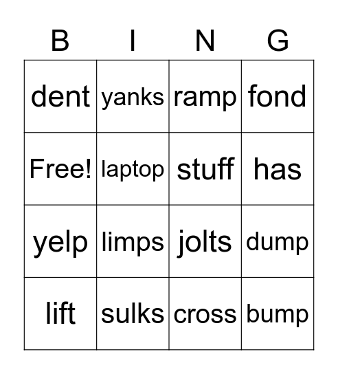 The Ramp Bingo Card