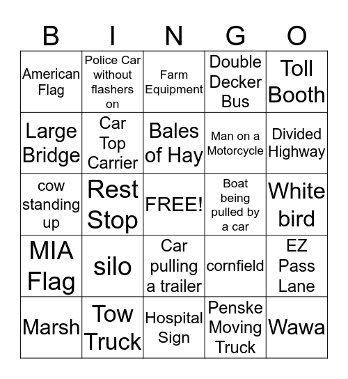 Delaware  Bingo Card