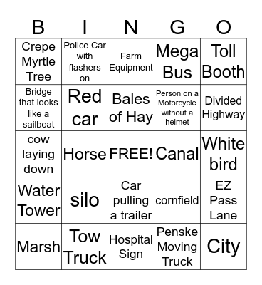 Delaware  Bingo Card