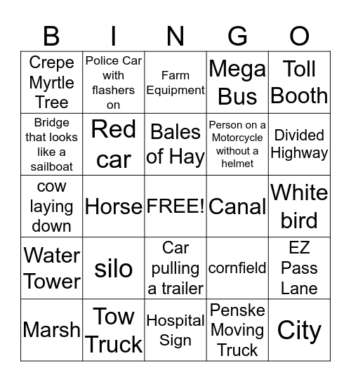 Delaware  Bingo Card