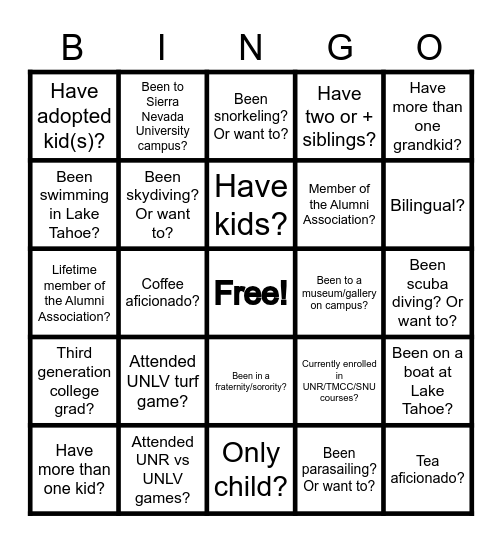 UA Bingo Card Bingo Card