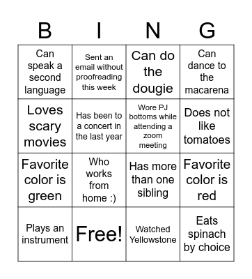 Pathformance Happy Hour Bingo Card