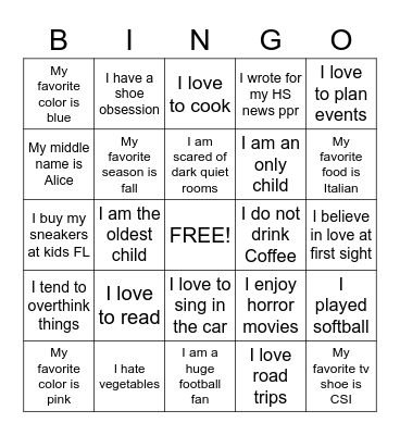Team Building Bingo Card