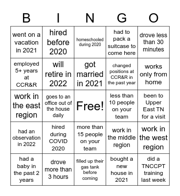 CCR&R VIP Bingo Card