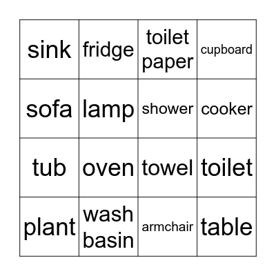 In the rooms Bingo Card