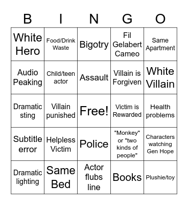 Generation Hope Bingo Card