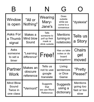 Sara Ginsburg Bingo Card
